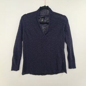 Eileen Fisher Women's Long Sleeve Pullover Top Dark Blue Size  Small Petite
